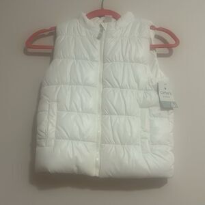 NWT Carters White Vest Girls Size: 6 Silver Zipper Brand New